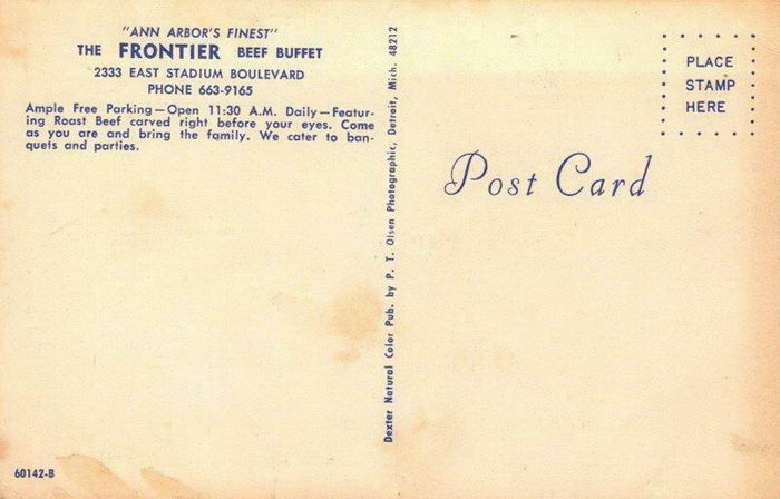 Frontier Beef Buffet - Old Postcard